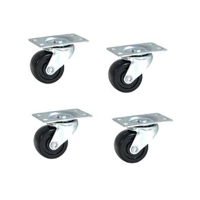 POWERTEC 17300 2-Inch Leveling Casters Set of 4 | Heavy Duty with Adjustable Ratcheting Handles | Retractable and Swivel Castors 4 PK