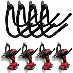 Power Tool Organizer,Wall Mount Garage Storage Rack,Power Tool Hanger Hook,Workshop/Home Organization Wall Hanger for Drill,Cable,Accessories Bag,tool box,Other Tools etc- Holds 4 Drills