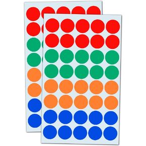 2000 Pieces, 3/4 inch - Colored Dot Stickers, Garage Yard Sale Stickers Labels - 4 Colors