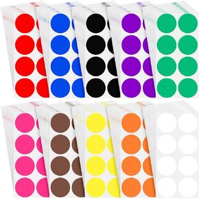 Zonon 400 Pieces 2 Inch Colored Dot Stickers 10 Assorted Colors Round Color Coding Labels Circle Sticker Label for Coloring, Marking, Organizing