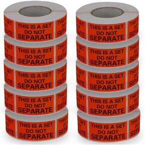 2 Rolls/1000 Labels,This is a Set Do Not Separate,Fluorescent Red Packing Labels(1" x 2")