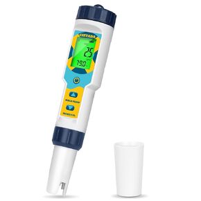 pH Meter and Salinity Meter Combo for Saltwater Pool 6 in 1 pH Salt SG EC TDS Temp Meter for Reef Aquarium Seawater Tank Koi Fish Pond PPM and pH Water Tester for Hydroponics Nutrients Growing