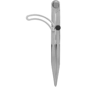 Tiiyee Leather Spacing Compass, Adjustable Edge Creaser Wing Steel Divider Line Location Scriber Marking Tool Drawing Rotating Leatherwork Scratch for Sewing Handmade Drafting Metalworking (100mm)