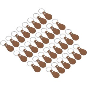 PATIKIL Leather Key Fob Kit, 30 Pack PU Leather Key Fob Blanks with Rivets and Key Rings DIY Keychain for Laser Engraving Leather Making, Black in Kuwait