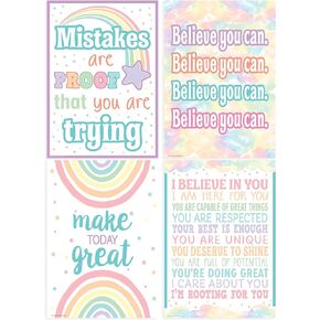 ملصقات إيجابية من Teacher Created Resources Pastel Pop، مجموعة من 4 قطع