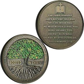 Rooted in Christ Solid Christian Challenge Coin A Symbol of Faith and Strength in Lord Coin Collection