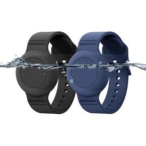 Waterproof Airtag Bracelet for Kids,Hidden Airtag Wristband Kids,Anti-Lost Silicon Apple Airtag Holder Case for Toddler,Airtag Case Cover Watch Band GPS Tracker Case for Child-Black