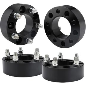4PCS 5x5 Wheel Spacers 2 inch, 5x127 Black Wheel spacers 87.1mm Hub Bore with 14x1.5 Studs, Replacement for C1500 Suburban Yukon Tahoe