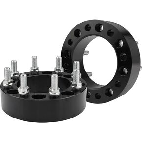 2 pcs 8x6.5 Wheel Spacers for 1994-2011 Ram 2500 3500, 1988-1998 F-250 F-350, 2 Inch 8x165.1 Wheel spacers 126.15mm Hub Bore with 9/16-18 Studs