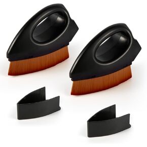 2pcs Auto Tire Dressing Brush, High Density Shine Brush Bristles Tire Applicator Brush Portable Car Tire Wash Brush with Handle Auto Detailing Tire Brush for Car Cleaning Supplies (Brown)