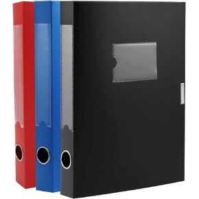 A4 Document Box Plastic Archive Cases with Lid, 31×24x4 cm, File Folder Organizer Document Storage File Boxes for Office, School, Letter Size Paper (Black)