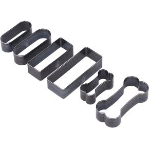 Garosa 6Pcs Hollow Punch Cutter Tool Leather Punch Die Set Rectangle Oval Bone Shape Leather Punching Cutter Hollow Leather Scrapbooking Die Cut Machines