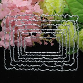Silver Geometric Shape Cutting Dies for Card Making,Carbon Steel Heart Round Rectangle Die Cuts Stencils Tool for Paper Crafting/Scrapbooking/Embossing/Photo Album Decor/Die-Cutting and Embossing