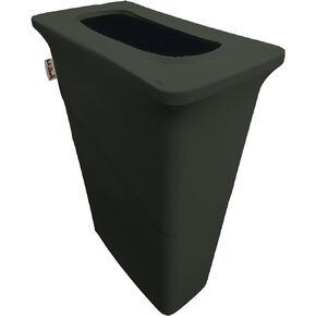 LA Linen Stretch Spandex Fitted Trash Can Cover for Slim Jim 23-Gallon, Bin Waste Container Cover, Outdoor Indoor Patio Backyard Decor,Black