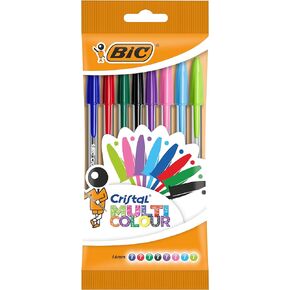 BIC Cristal Ballpoint Pens - Pack of 8 - Assorted Colours (Fashion + Standard) - 1.6 mm Tip with Smooth Writing