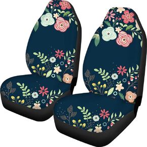 Beauty Collector Fun Baseball Print Front Bucket Car Seat Covers for Detachable and Non Detachable Headrests Auto