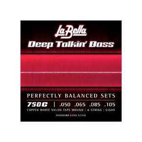 La Bella 750C Copper White Nylon Tape Wound Light Bass Guitar String 50-105