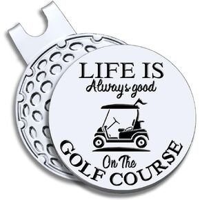 Life is Alawys Good On The Golf Ball Marker with Magnetic Hat Clip, Funny Golf Gift for Men Woman