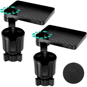 صينية حامل أكواب السيارة Seven Sparta، حامل أكواب 2 في 1 لصينية طعام السيارة متوافق مع يتي، قوارير مائية، أكواب زجاجات كبيرة أخرى بمقاس 3.4"-4.0"، ملحقات سفر السيارة للرحلات الطويلة (1) in Kuwait