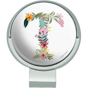 GRAPHICS & MORE Letter T Floral Monogram Initial Golf Hat Clip with Magnetic Ball Marker