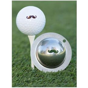 Tin Cup Stache Golf Ball Marker