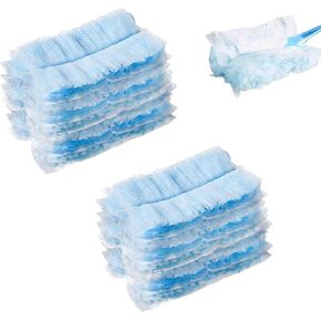 30 PCS Disposable Duster Refills, Household Duster Disposable Replacement Head for Cleaning Home Office Car Furniture(Blue-White)