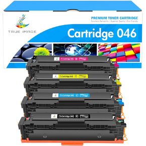 TRUE IMAGE Compatible 046 Toner Cartridge Replacement for Canon 046 MF733Cdw CRG-046 Color ImageCLASS MF733Cdw MF731Cdw MF735Cdw LBP654Cdw MF733 Printer Ink (Black Cyan Yellow Magenta, 4-Pack)