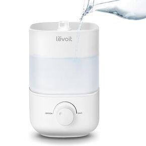 LEVOIT Smart Cool Mist Humidifiers for Bedroom, Top Fill Essential Oil Diffuser with Sensor, Auto Humidity Adjustment, Remote Control, Ideal for Baby Nursery and Plants, Quiet, Ultrasonic, 3L, White
