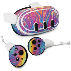 MightySkins Skin Compatible with Meta Quest 3 - Paint Currents | Protective, Durable, and Unique Vinyl Decal wrap Cover | Easy to Apply, Remove, and Change Styles