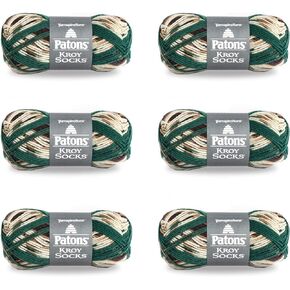 Patons Kroy Socks Woodsie Yarn - 6 Pack of 1.75oz/50g - Blended Fiber - 166 Yards - Knitting, Crocheting & Crafts