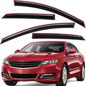 Lightronic WV194991 in-Channel Side Window Visor Deflector Vent Rain Guard, Dark Smoke, 4-Pieces Set, Fits 2014-2020 Chevrolet Impala, 2014-2016 Chevrolet Impala Limited