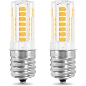 E17 LED Bulb 3.5W Refrigerator Bulbs Fit for Kei D28x Kel 2816x Refrigerator Fridge Light Bulb Kei 125v 40W Appliance Bulbs, KEI D28a KEL2811 Microwave Over Stove Bulb, 3000K Warm White, 2 Pack