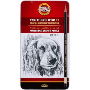 Koh-I-Noor TOISON D'OR 8B-2H Graphite Pencil (Pack of 12)