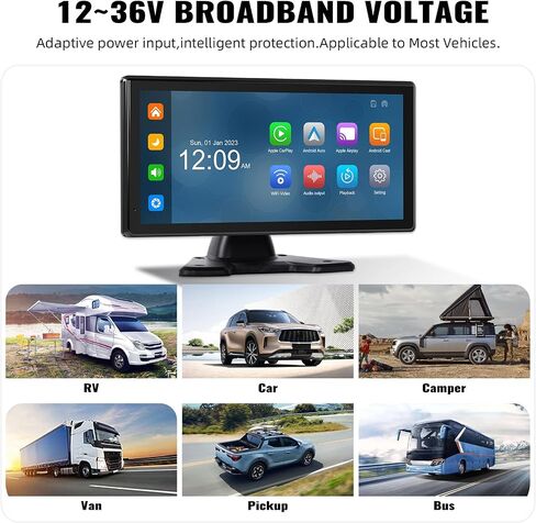 نظام كاميرا احتياطية RV، شاشة تعمل باللمس مقاس 10.36 بوصة مع Apple Carplay Android Auto WiFi Bluetooth FM Radio Link Mirror Link، 4pcs كاميرات احتياطية 1080P، مسجل DVR للسيارة لـ RV/Truck/Bus/Trailer/Camper in Saudi Arabia
