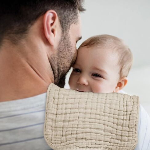 Looxii Muslin Burp Cloths 100% Cotton Muslin Cloths Large 20''x10'' Extra Soft and Absorbent 6 Pack Baby Burping Cloth for Boys and Girls (Apricot) in Saudi Arabia