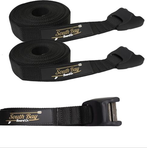 South Bay Board Co. - Premium 16’ Tie Down Straps for Surfboard, Paddle Boards, & Kayaks, & Canoes - Safely and Securely Strap Down Anything - ‘No Scratch’ XL Cam Buckle - 2 Pack in Kuwait