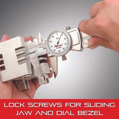 Starrett Dial Caliper with Adjustable Bezel and Fitted Case - White Face, 0-6" Range, -0.001" Accuracy, 001" Graduations - 3202-6 in Saudi Arabia