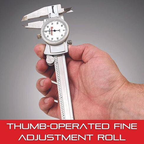 Starrett Dial Caliper with Adjustable Bezel and Fitted Case - White Face, 0-6" Range, -0.001" Accuracy, 001" Graduations - 3202-6 in Saudi Arabia