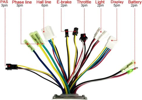 Keenso جهاز تحكم في محرك التيار المستمر مع وحدة تحكم محرك الأسلاك بطارية ليثيوم للدراجة الكهربائية 36 فولت 48 فولت 17A in Kuwait