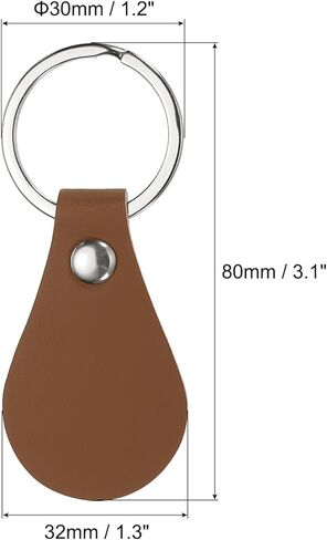 PATIKIL Leather Key Fob Kit, 30 Pack PU Leather Key Fob Blanks with Rivets and Key Rings DIY Keychain for Laser Engraving Leather Making, Black in Kuwait