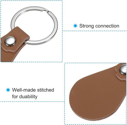 PATIKIL Leather Key Fob Kit, 30 Pack PU Leather Key Fob Blanks with Rivets and Key Rings DIY Keychain for Laser Engraving Leather Making, Black in Kuwait