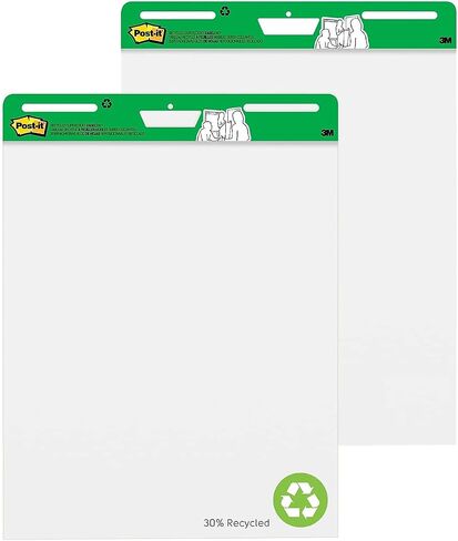 Post-it Easel Pad made with Recycled Paper, 25 in x 30 in, White, 30 Sheets/Pad, 2 Pads/Pack, Great for Virtual Teachers and Students (559RP) in Saudi Arabia