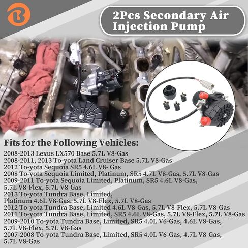 17610-0S010 Secondary Air Injection Pump Compatible with 2007-2013 Toyo ta Sequoia Tundra LX570 4.6L 5.7L Smog Pump Replacement# 176100S010 in Saudi Arabia