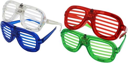 The Dreidel Company Light-Up Shutter Glasses (4-Pack) Novelty glasses with slotted bars that flash when turned on in Saudi Arabia