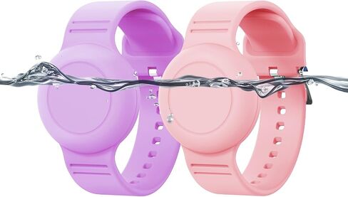 Waterproof Airtag Bracelet for Kids,Hidden Airtag Wristband Kids,Anti-Lost Silicon Apple Airtag Holder Case for Toddler,Airtag Case Cover Watch Band GPS Tracker Case for Child-Black in Saudi Arabia