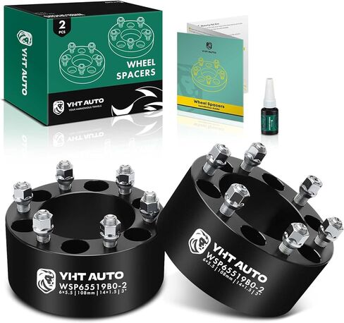 YHTAUTO 6x5.5 Wheel Spacers 3" Fits Chevy, GMC, Cadillac Models, Silverado, Sierra, Escalade, Tahoe, Yukon, C/K, Express, 6x139.7mm Tire Spacers w/ M14x1.5 108mm Hub Bore 6 Lug 4PCS Wheel Adapters in Saudi Arabia