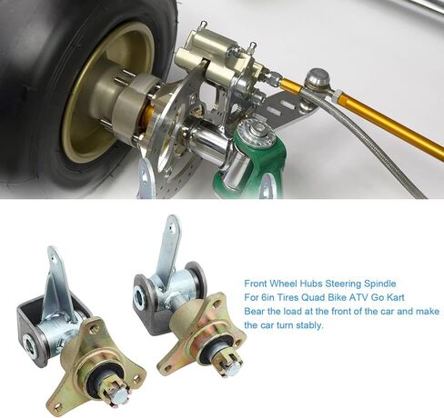 Fydun 17mm 3 Stud Front Wheel Hubs Steering Spindle Steel Alloy Wheel Hub Bearing Flange for 6in Tires Quad Bike ATV Go Kart in Saudi Arabia