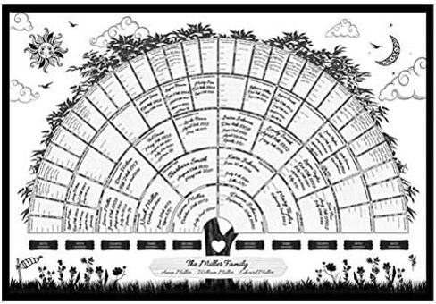 TOPINCN Family Tree Chart to Fill in, Family Tree Chart Generation Genealogy Poster for Baby Men Women Grandparents Mother Father, Blank Fillable Ancestry Chart for Family Member Gifts (S) in Saudi Arabia