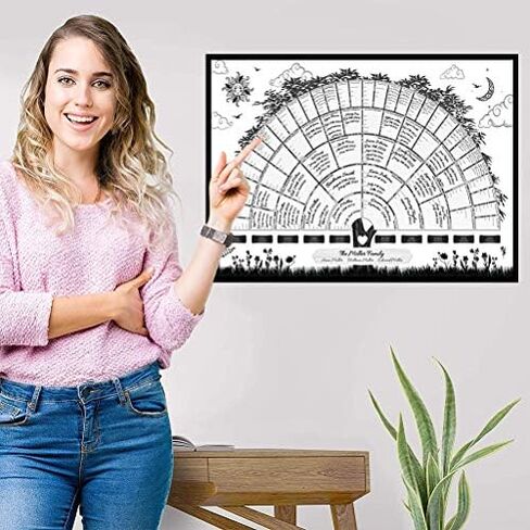 TOPINCN Family Tree Chart to Fill in, Family Tree Chart Generation Genealogy Poster for Baby Men Women Grandparents Mother Father, Blank Fillable Ancestry Chart for Family Member Gifts (S) in Saudi Arabia
