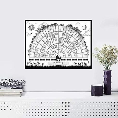 TOPINCN Family Tree Chart to Fill in, Family Tree Chart Generation Genealogy Poster for Baby Men Women Grandparents Mother Father, Blank Fillable Ancestry Chart for Family Member Gifts (S) in Saudi Arabia